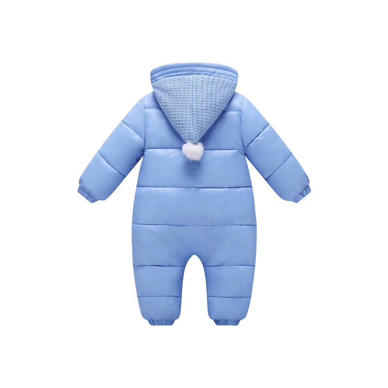 Thick Warm Flannel Soft Lined Solid Baby Romper - ROZZAJ